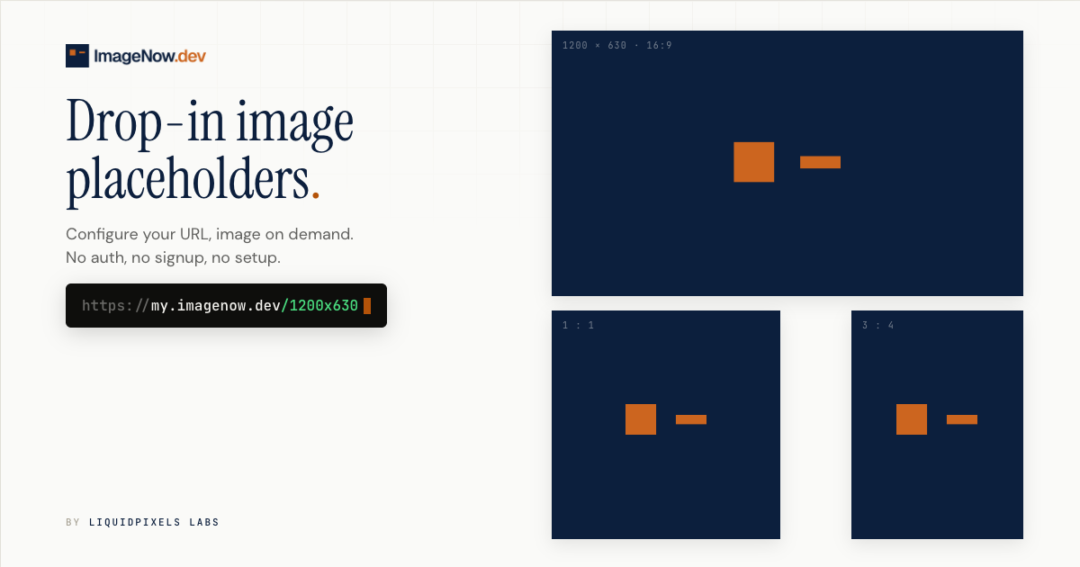 ImageNow — Placeholder Image Generator API